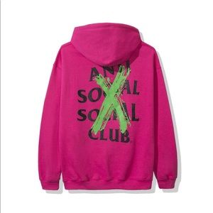 Anti Social Social Club Cancelled Remix Pink Hoodi
